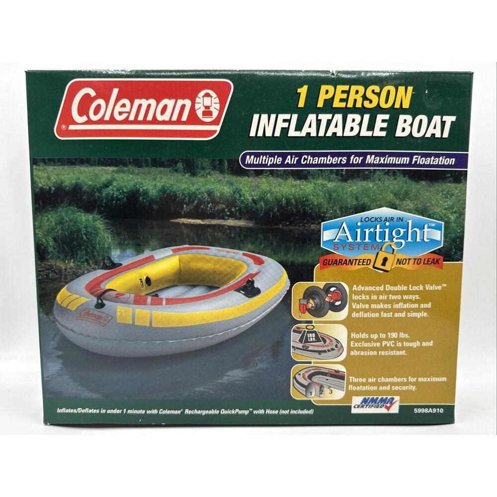 NEW Sealed Coleman 1 Person Inflatable PVC Boat Airtight System Up To 190 Pounds